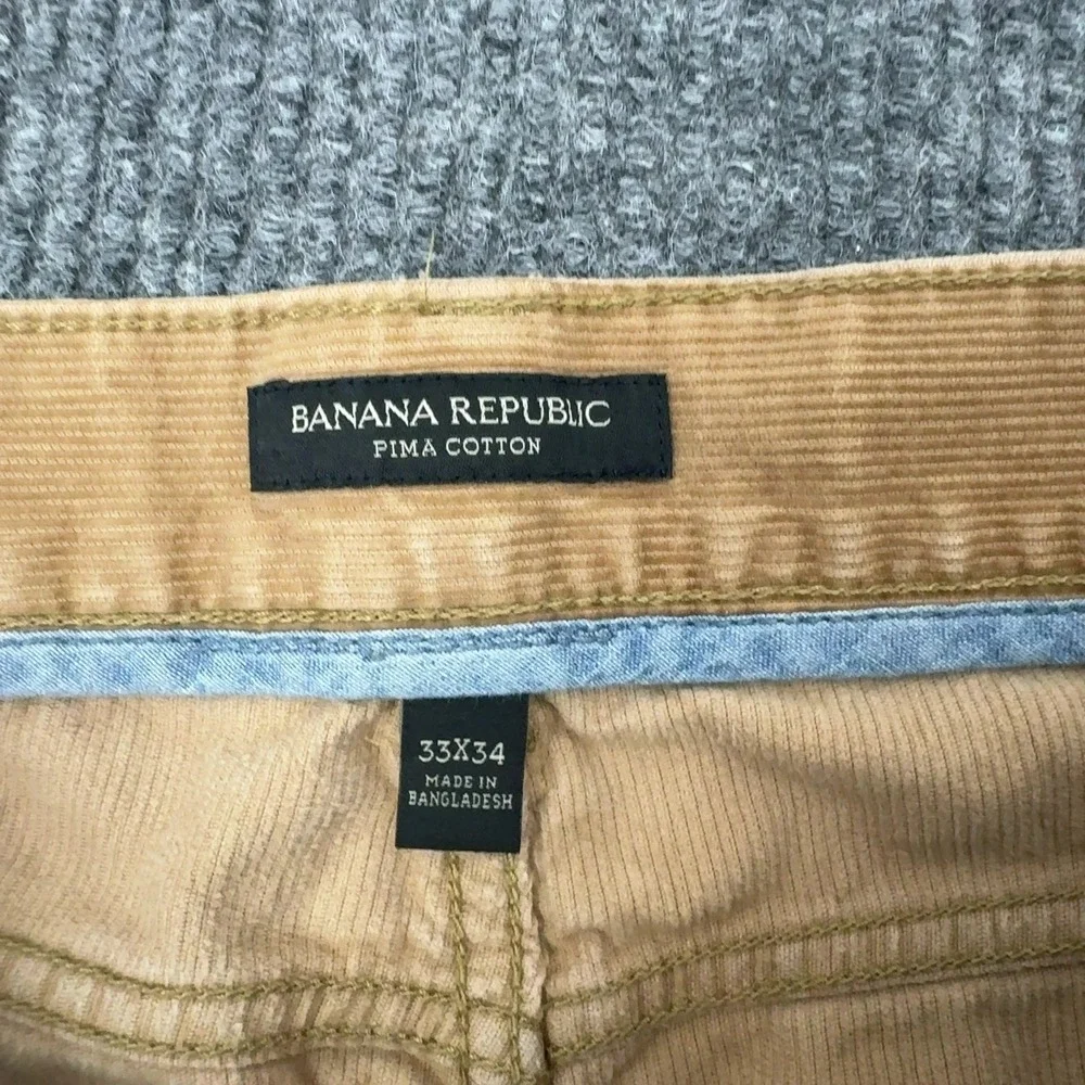 Banana Republic Pants Mens 33x34 Tan Cotton Corduroy Straight Casual Classic